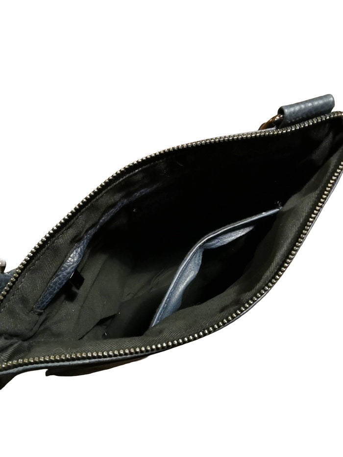 Leather Shoulder Bag Bruno Rossi R25/G Blue