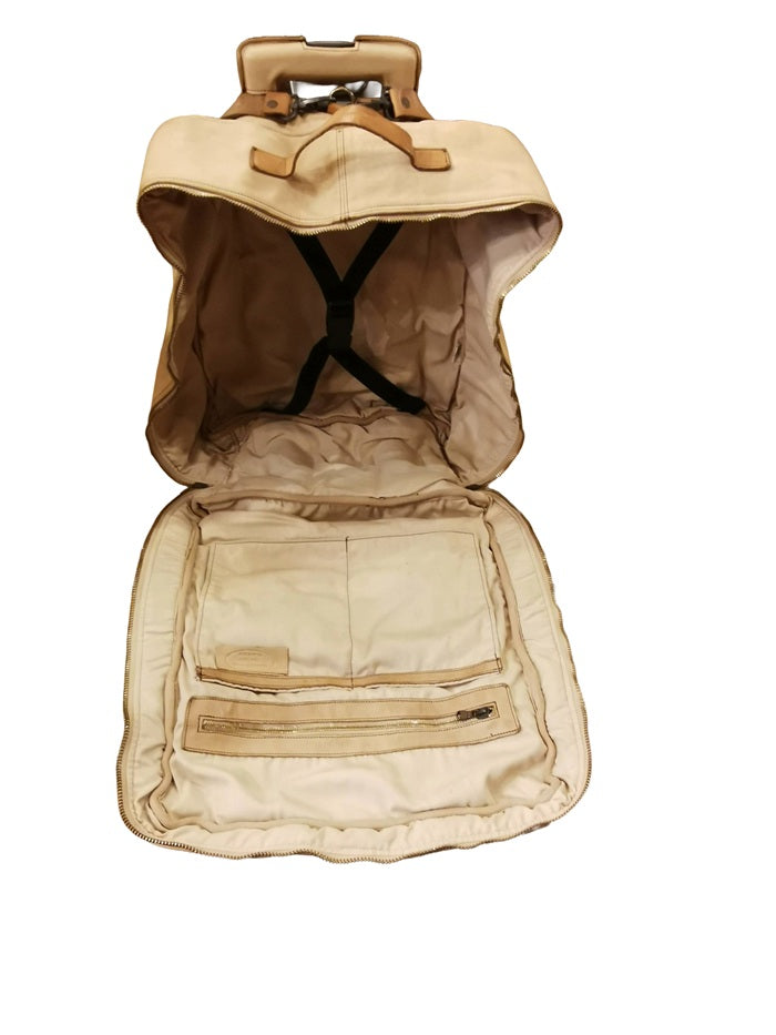Leather Trolley/Backpack Pelletteria Allegrini Filippo 1604 Beige