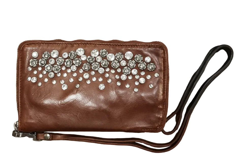 Campomaggi C003570ND-X0038 Cognac Studded Large Women's Wallet