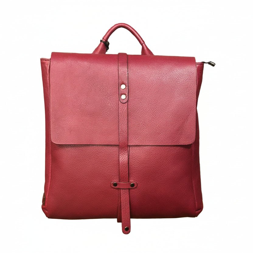 Leather backpack Bruno Rossi R22 Burgundy