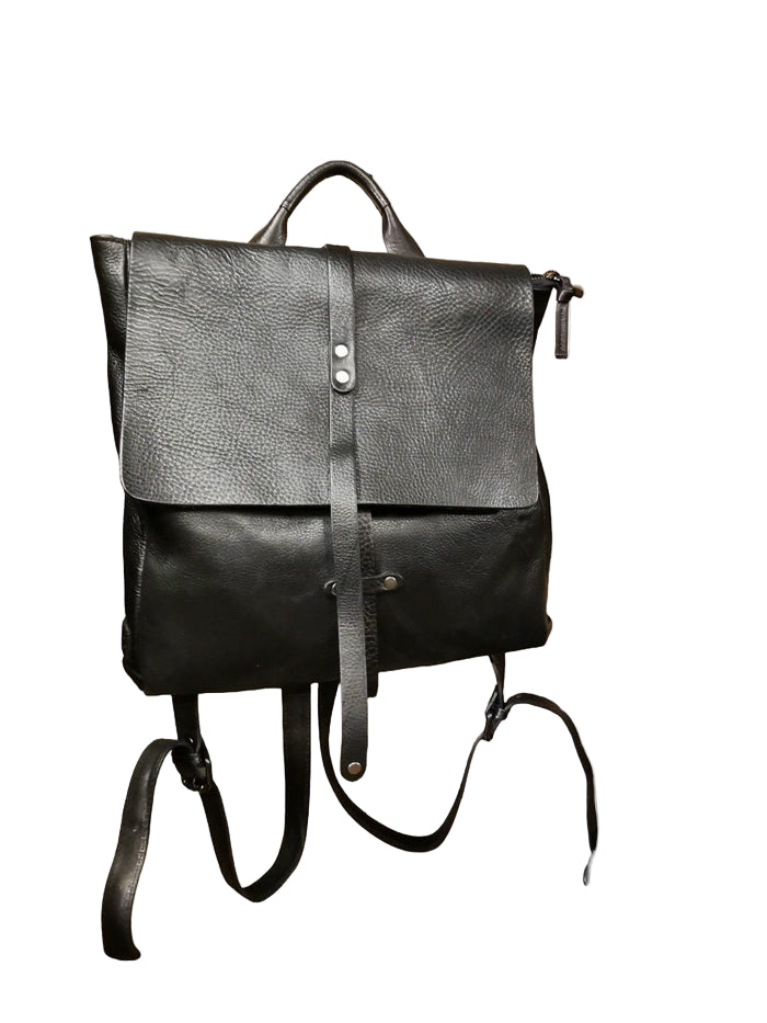 Leather BackpackBruno Rossi R22 Black