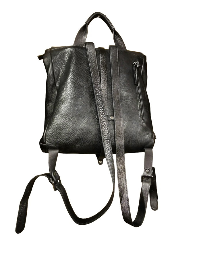 Leather BackpackBruno Rossi R22 Black