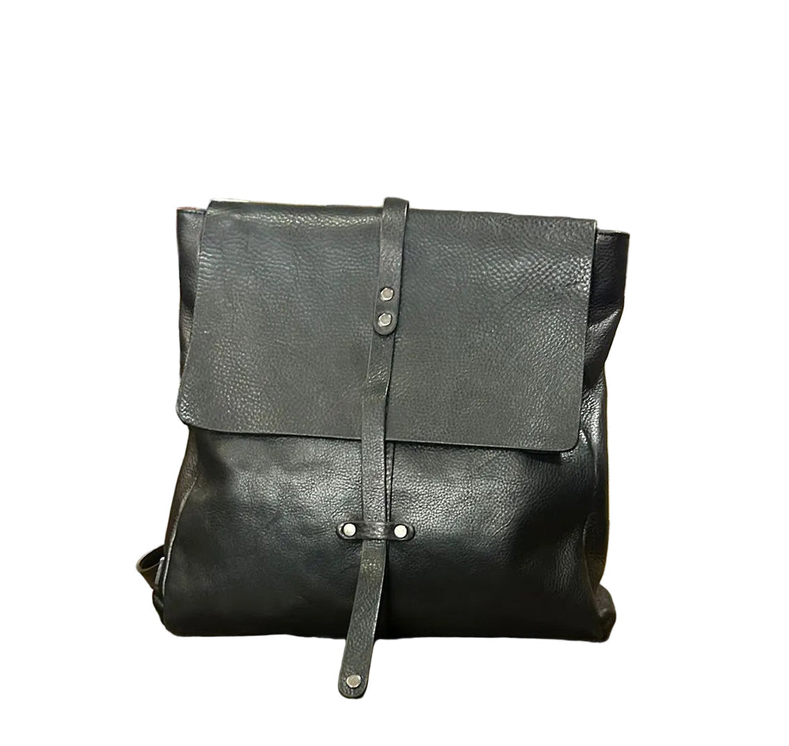 Zaino in pelle Bruno Rossi R22 Nero