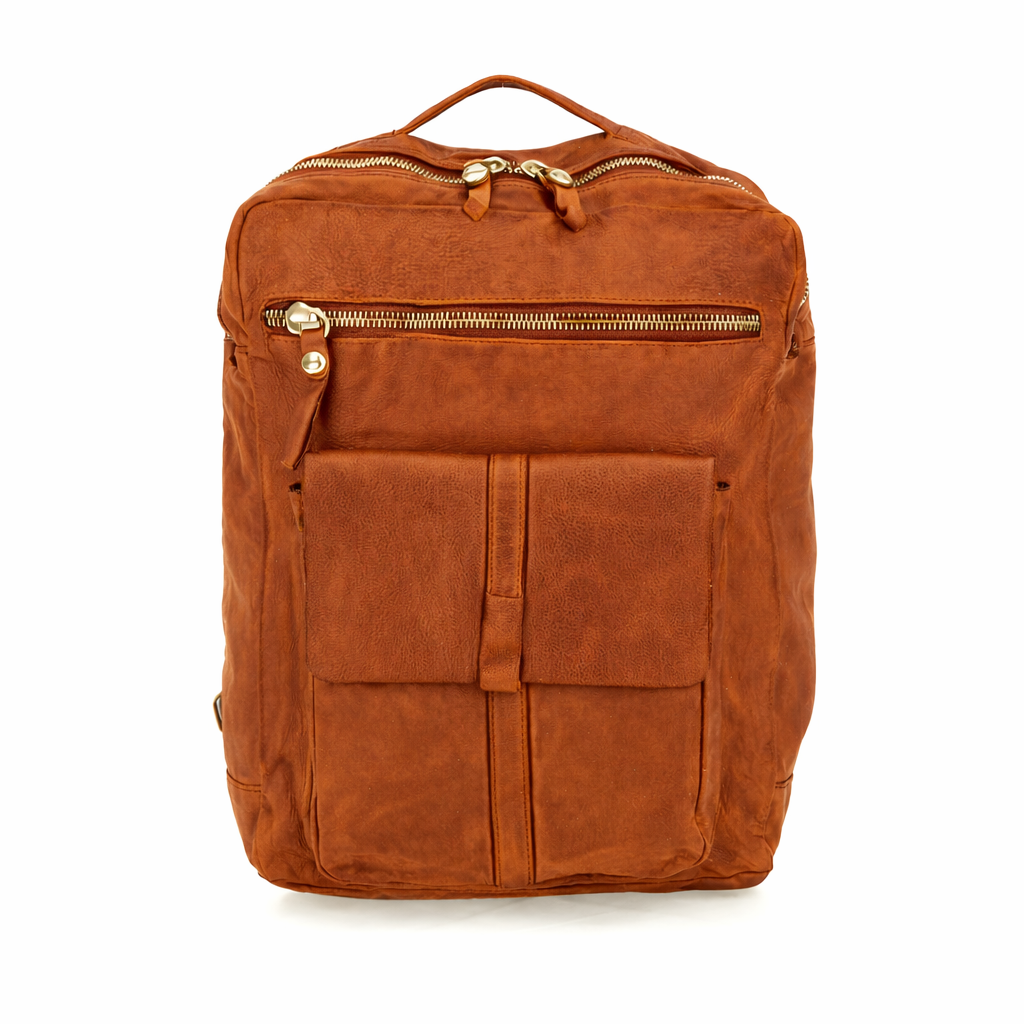 Leather backpack MELOGRANO Campomaggi C044670ND X2298 Cognac