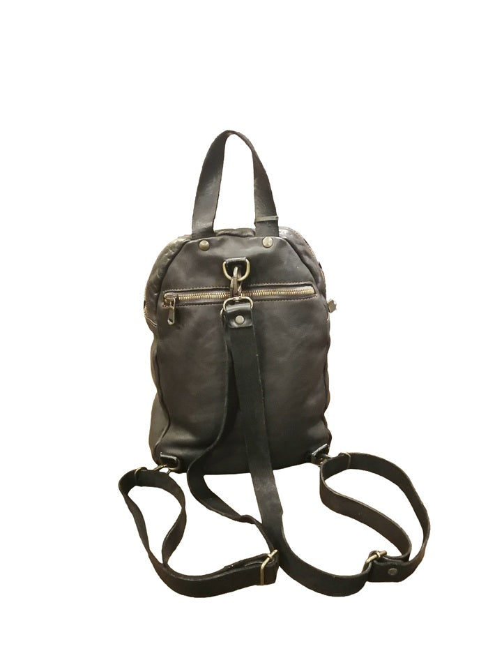 Small leather backpack Pelletteria Allegrini Filippo 1618 Black