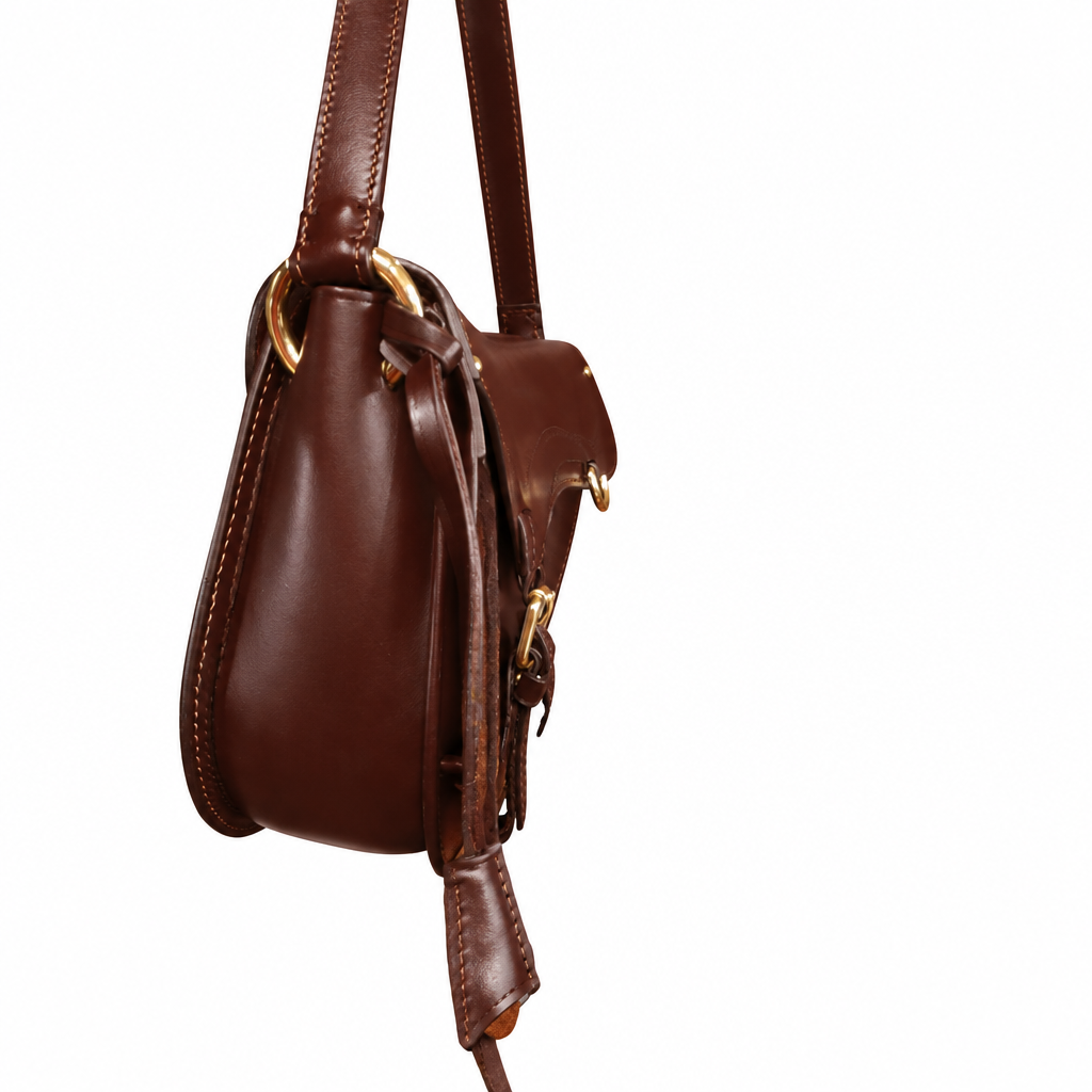 Borsa a sella in pelle con doppia tracolla Boldrini 07321 papaya