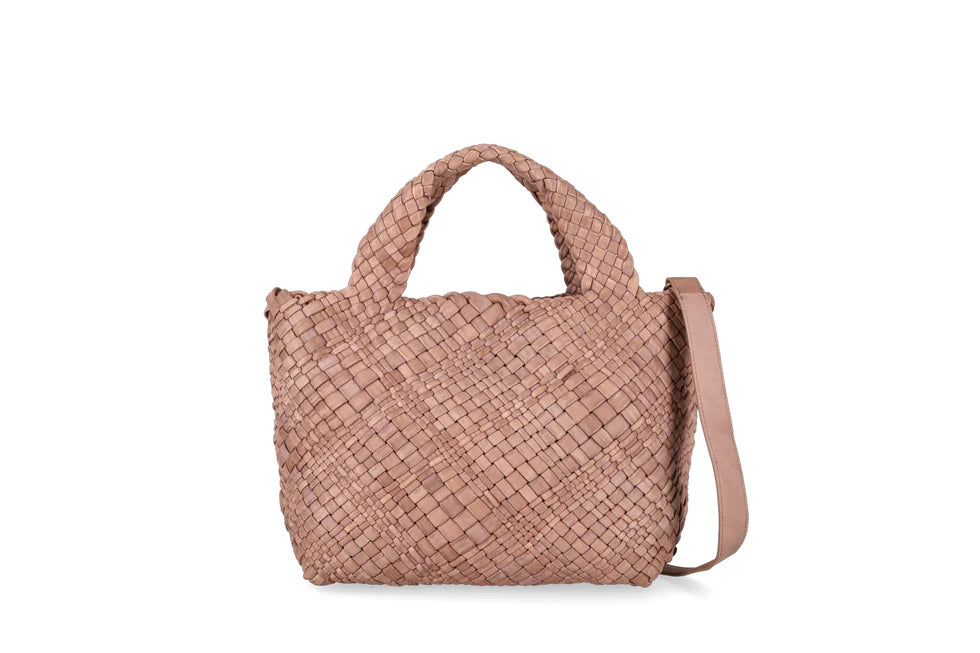 Borsa in pelle intrecciata Visonà 20316 cognac