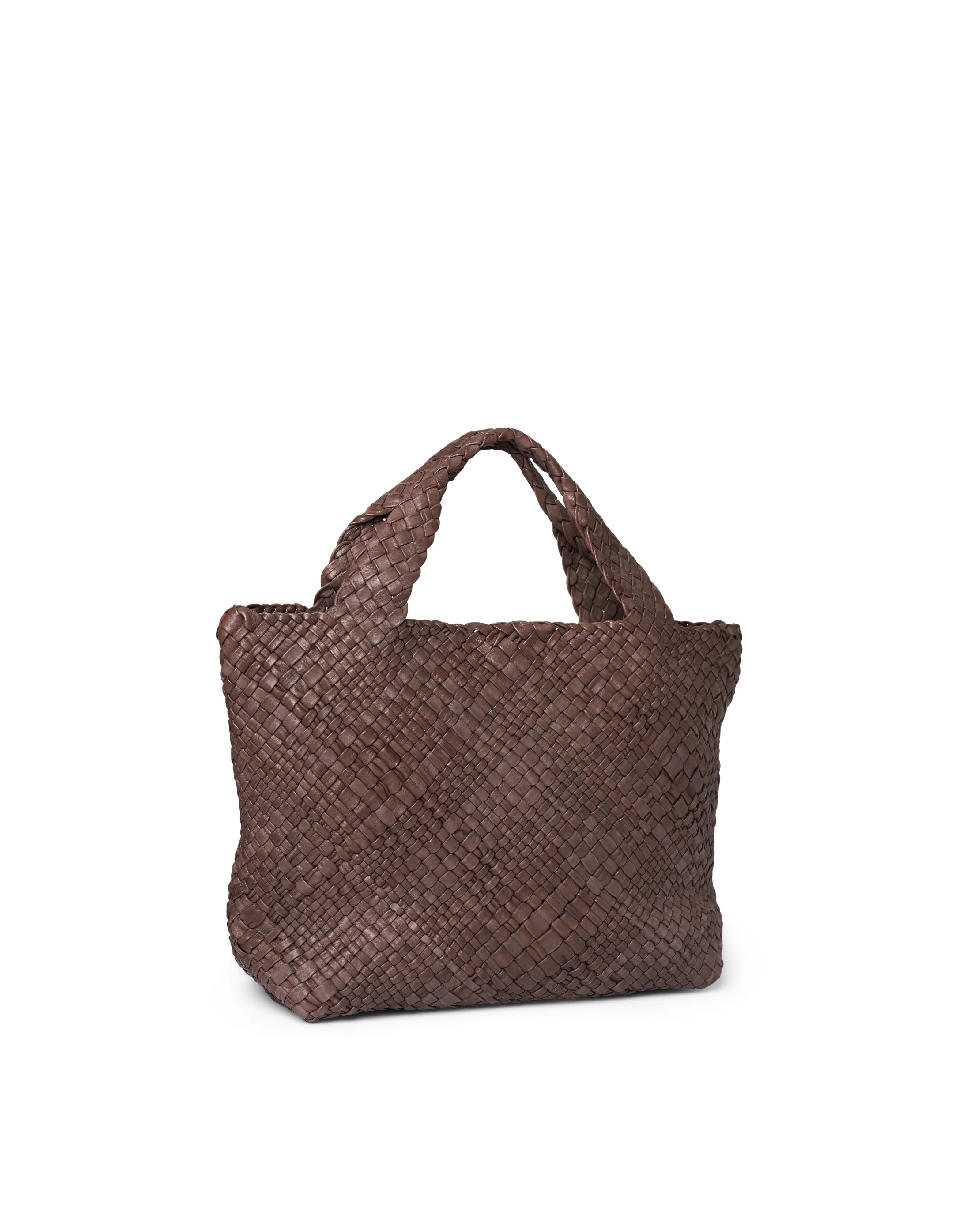 Borsa in pelle intrecciata Visonà 20316 testa di moro