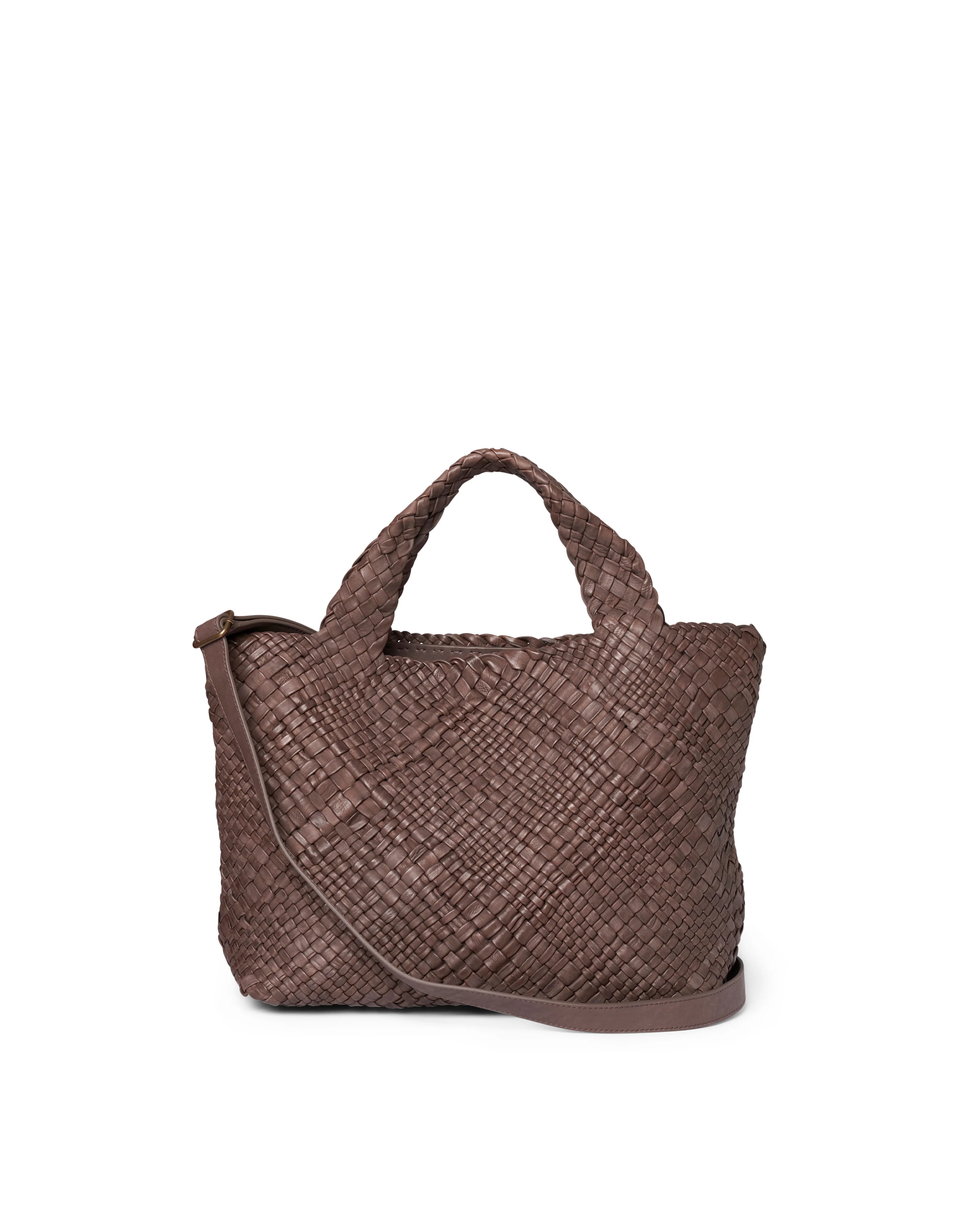 Borsa in pelle intrecciata Visonà 20316 testa di moro