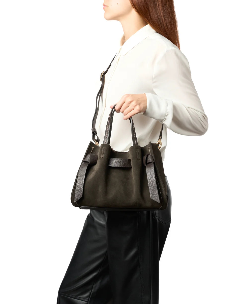 Borsa Vittoria in Camoscio Visonà 24730 Ebony
