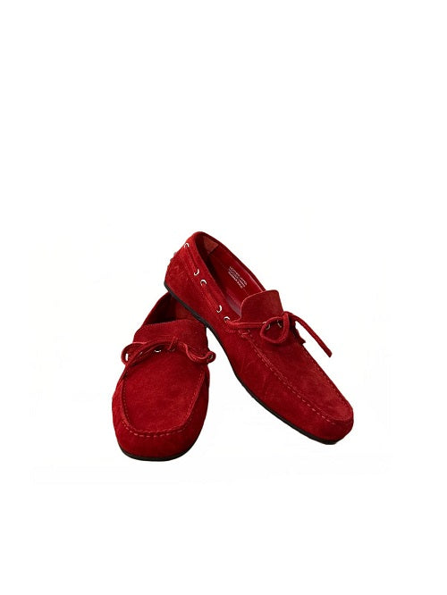 Mocassino camoscio da uomo pelletteria allegrini 3744 rosso