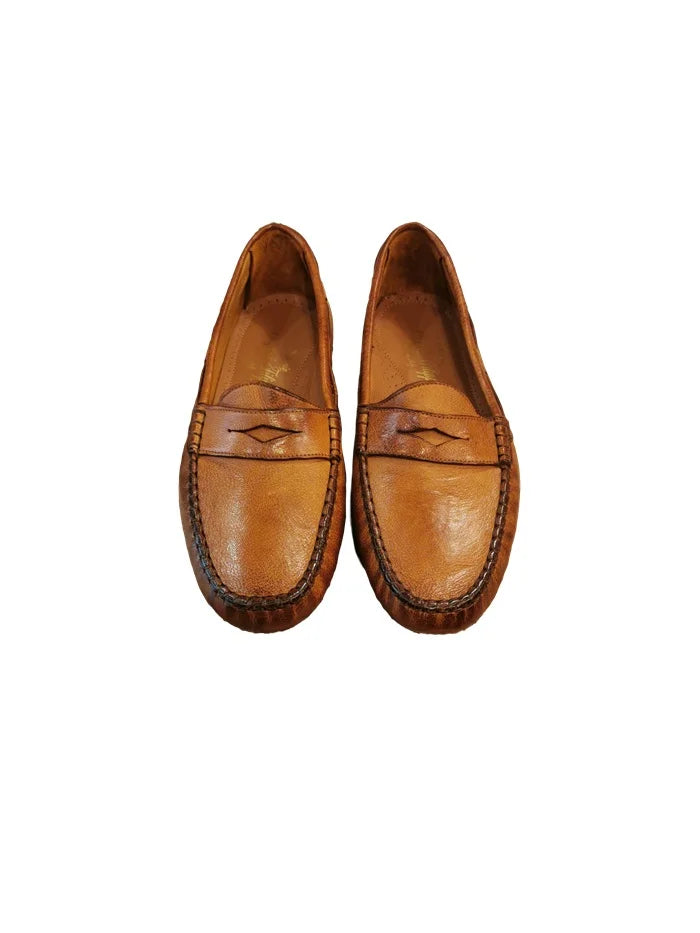 Mocassino donna in pelle Pelletteria allegrini 5108 Cuoio