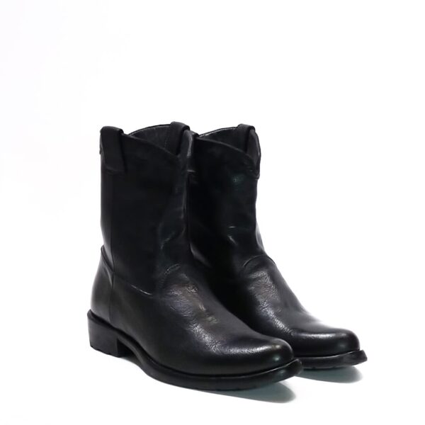 Stivaletto texano da donna in pelle pelletteria allegrini 5258 nero