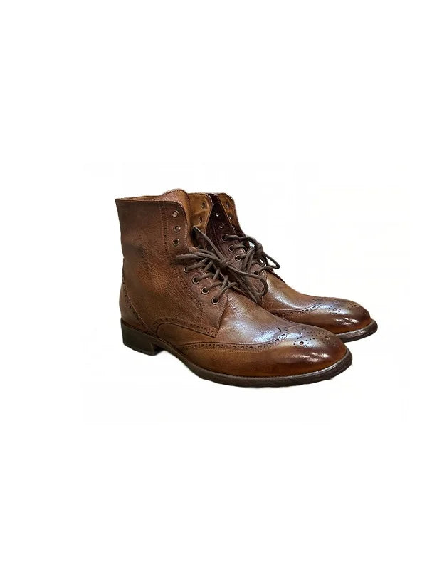 Stivaletto da uomo in pelle Pelletteria Allegrini 5295 Marrone