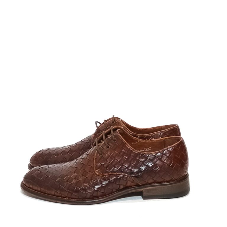 Scarpa da uomo in pelle intrecciata pelletteria allegrini 6043 coker