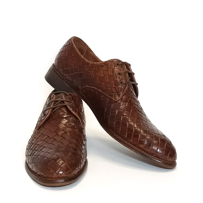 Scarpa da uomo in pelle intrecciata pelletteria allegrini 6043 coker