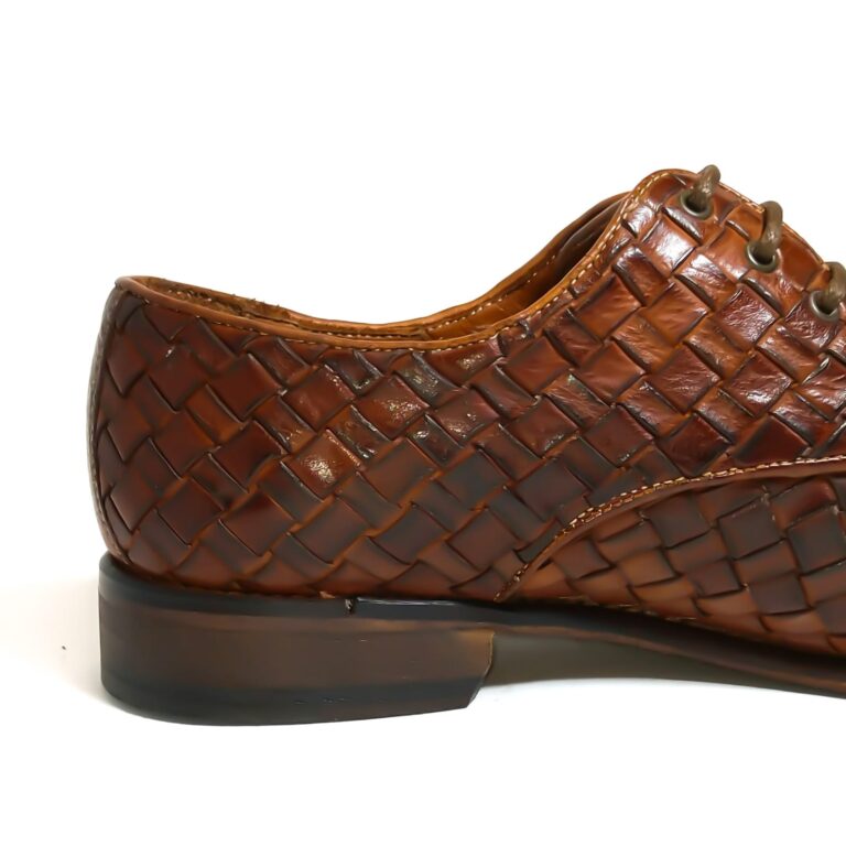 Scarpa da uomo in pelle intrecciata pelletteria allegrini 6043 coker