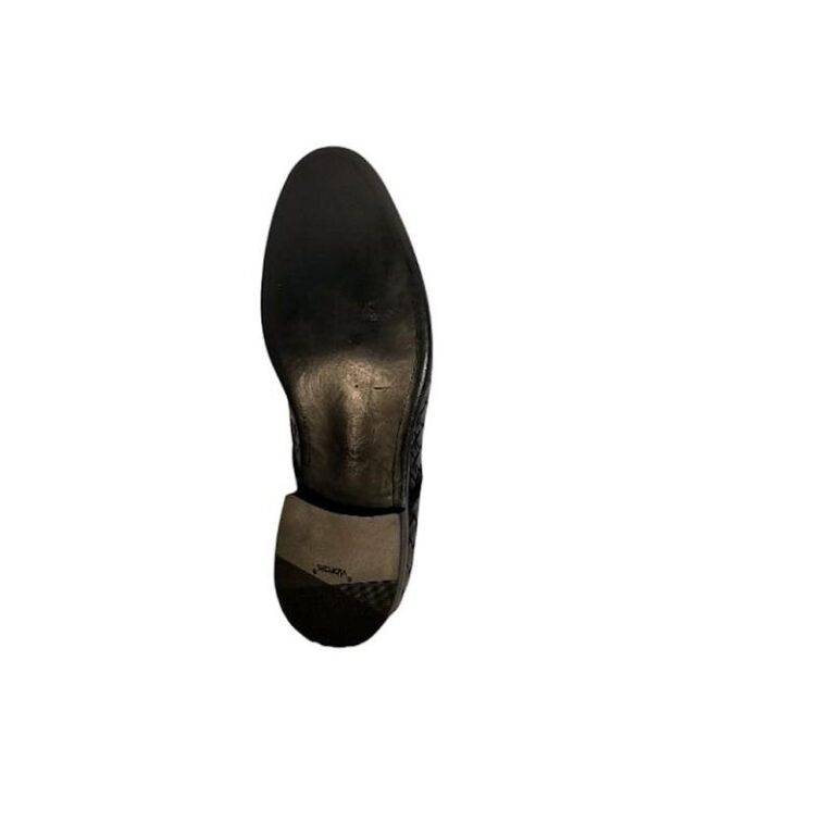 Scarpa da uomo in pelle intrecciata pelletteria allegrini 6043 nero
