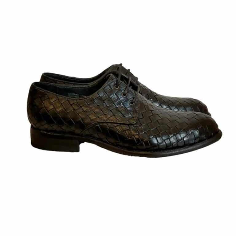 Scarpa da uomo in pelle intrecciata pelletteria allegrini 6043 nero