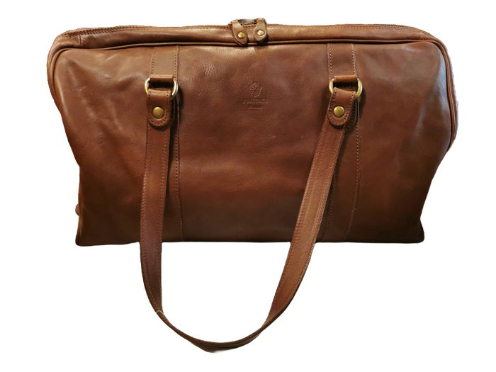 Borsone piccolo da viaggio in pelle I Medici 63/1001/2 testa di moro