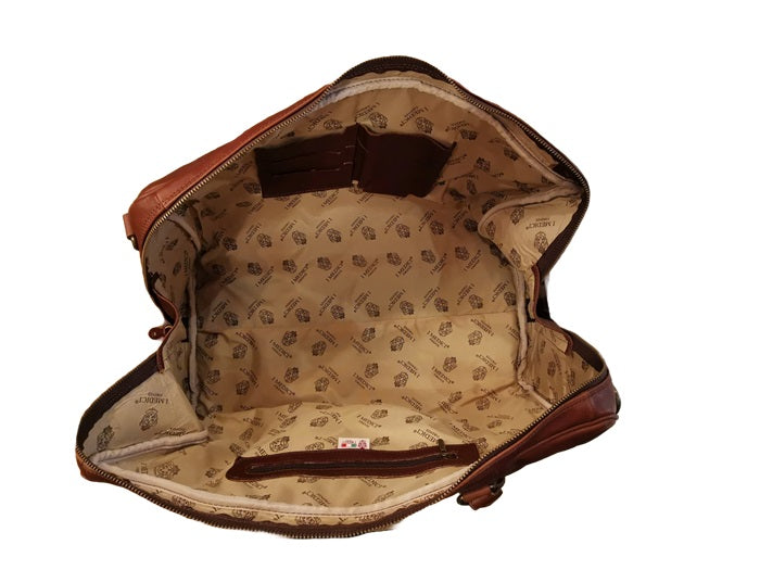 Borsone piccolo da viaggio in pelle I Medici 63/1001/2 testa di moro