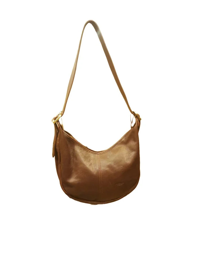 Borsa a mezza luna in pelle I Medici 63/2350 Testa di moro