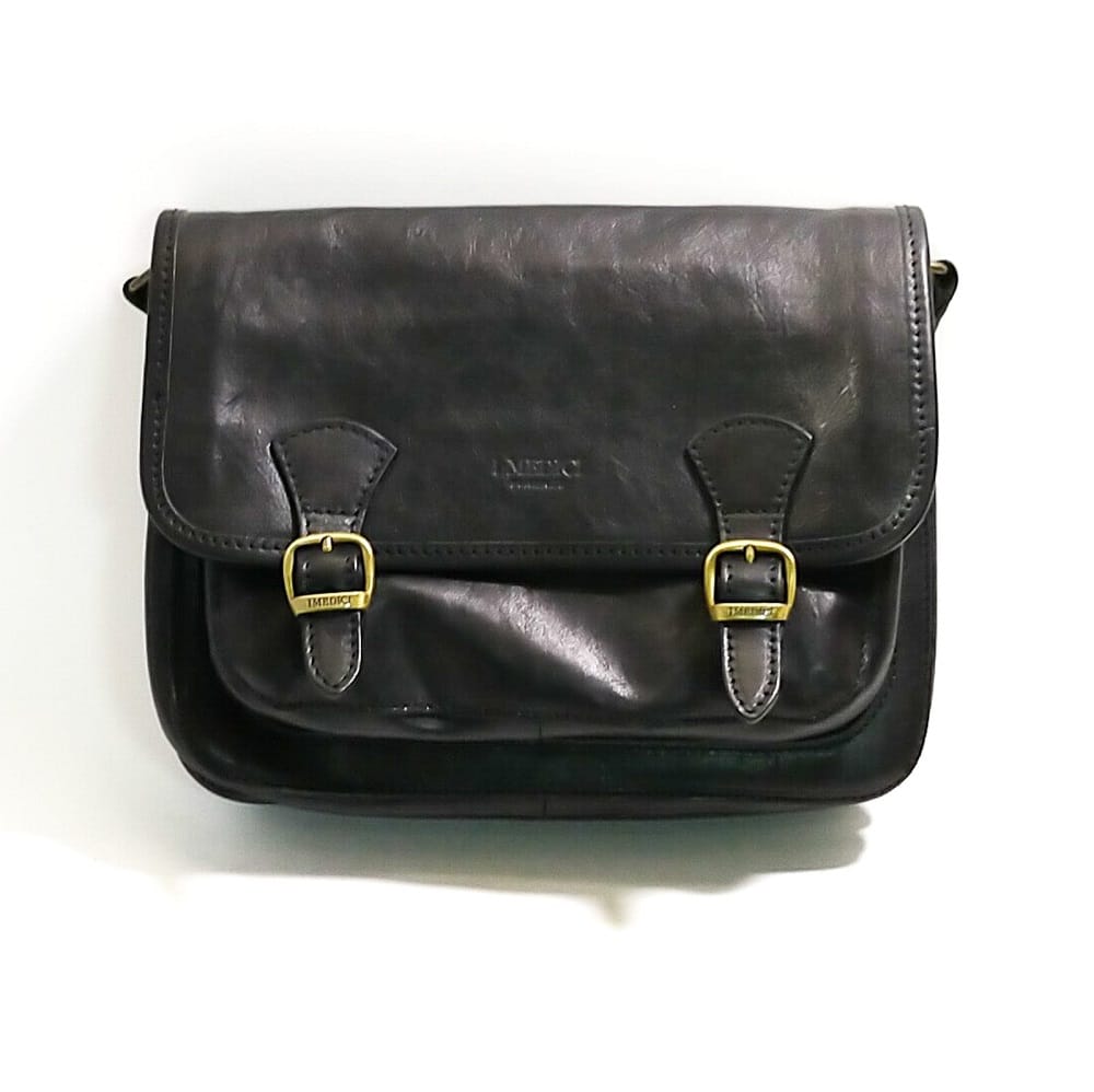 Postina con fibbie in pelle I Medici 63/3525 nero