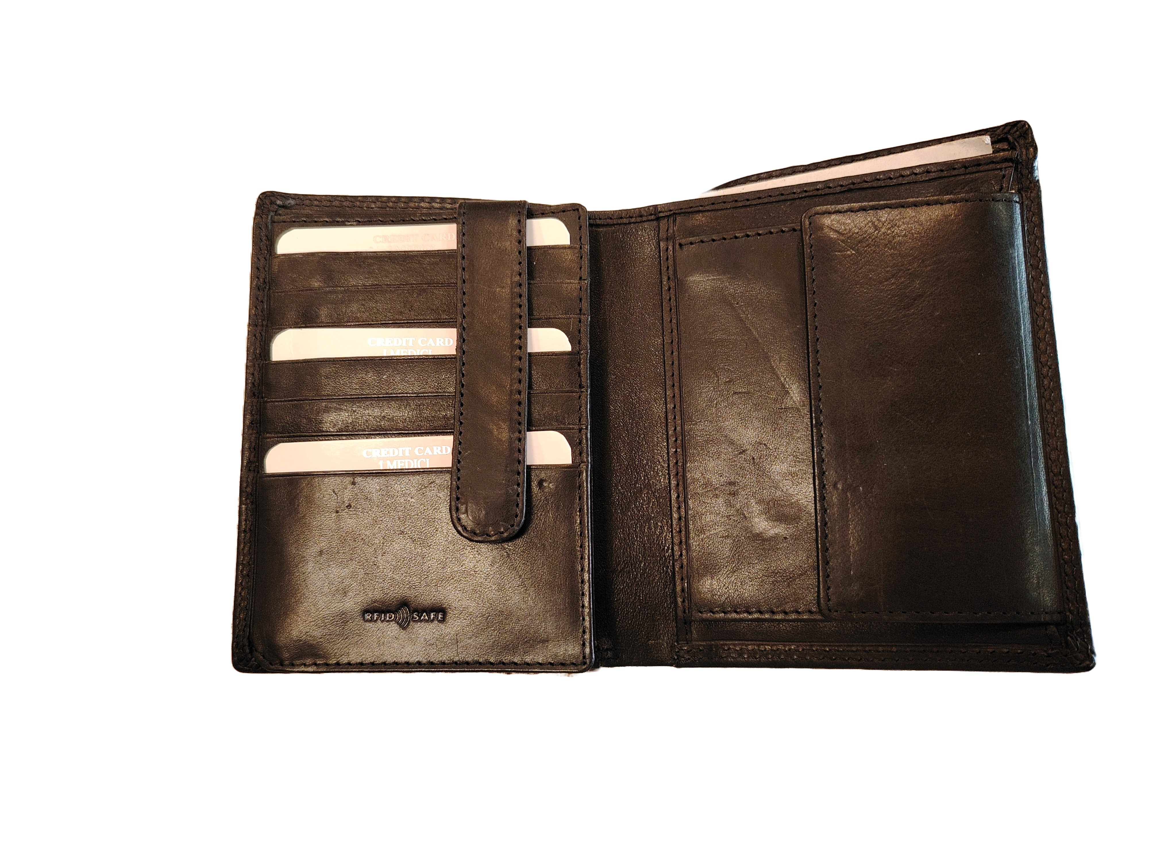 Portafoglio a libro in cuoio I Medici 64/024 nero