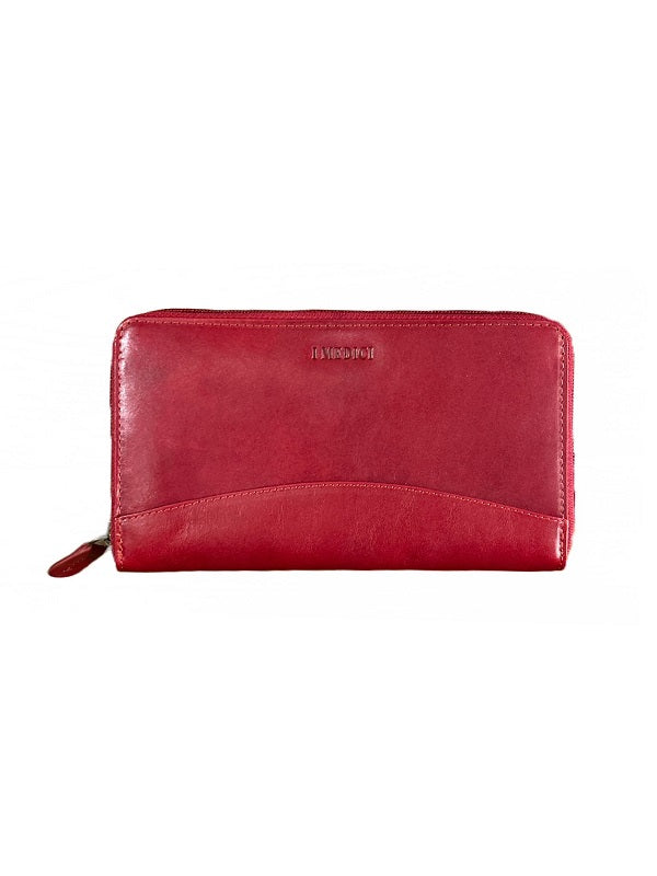 Portafoglio in cuoio con zip I Medici 64/09 Rosso