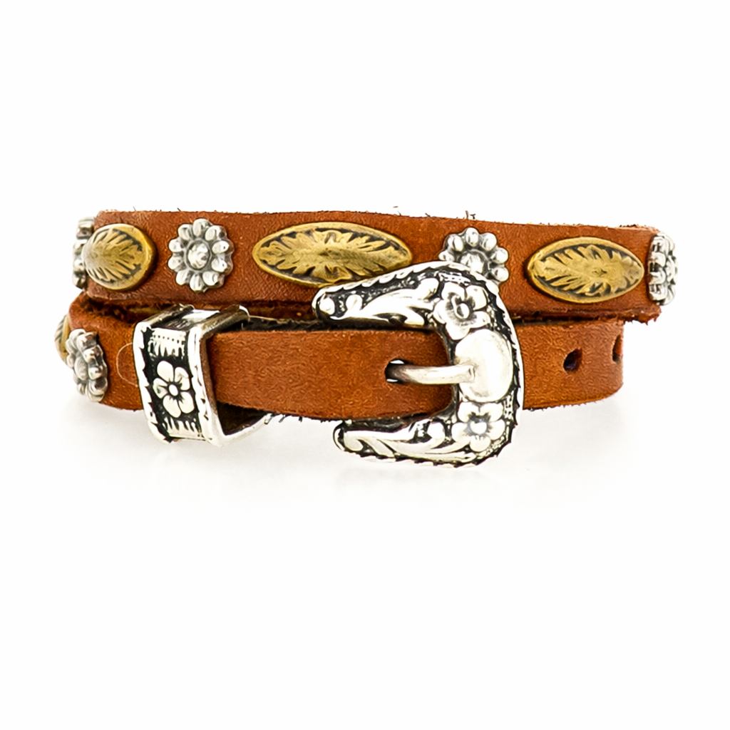 Bracciale in pelle doppio giro Campomaggi C002270ND X3014 Cognac
