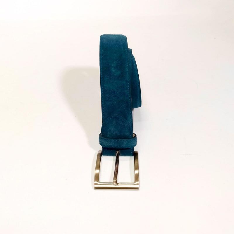 Cintura in pelle scamosciata 728 blu