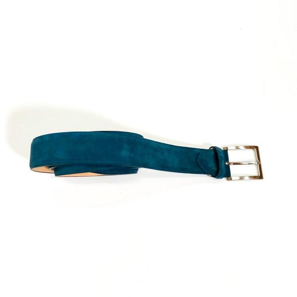 Cintura in pelle scamosciata 728 blu