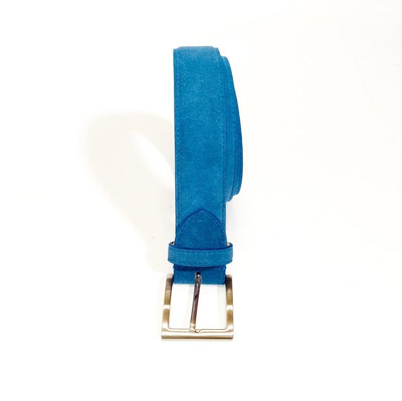 Cintura in pelle scamosciata 728 bluette