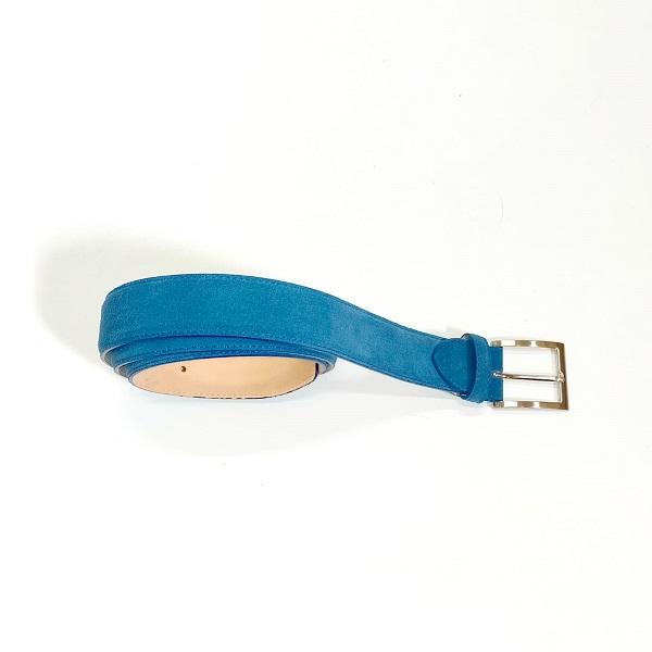 Cintura in pelle scamosciata 728 bluette