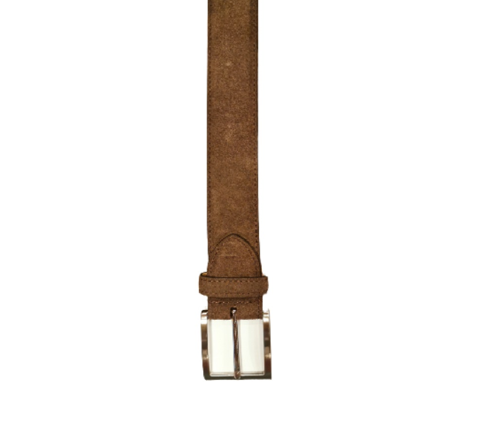 Cintura in pelle scamosciata 728 marrone
