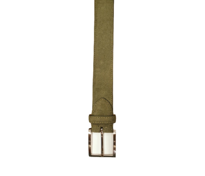 Cintura in pelle scamosciata 728 verde militare
