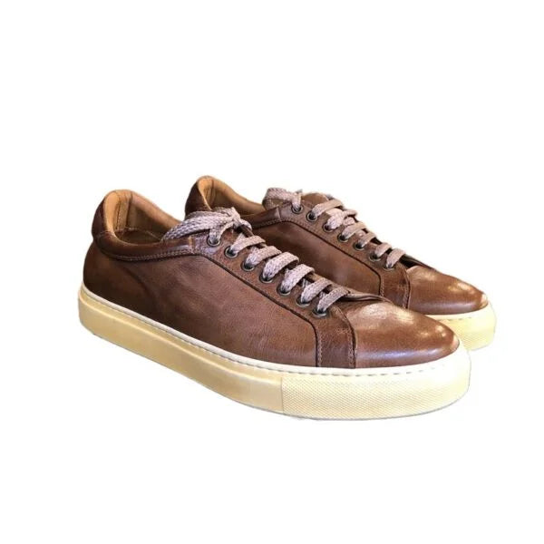 Sneakers bassa da uomo in pelle Pelletteria Allegrini 8073 cerro