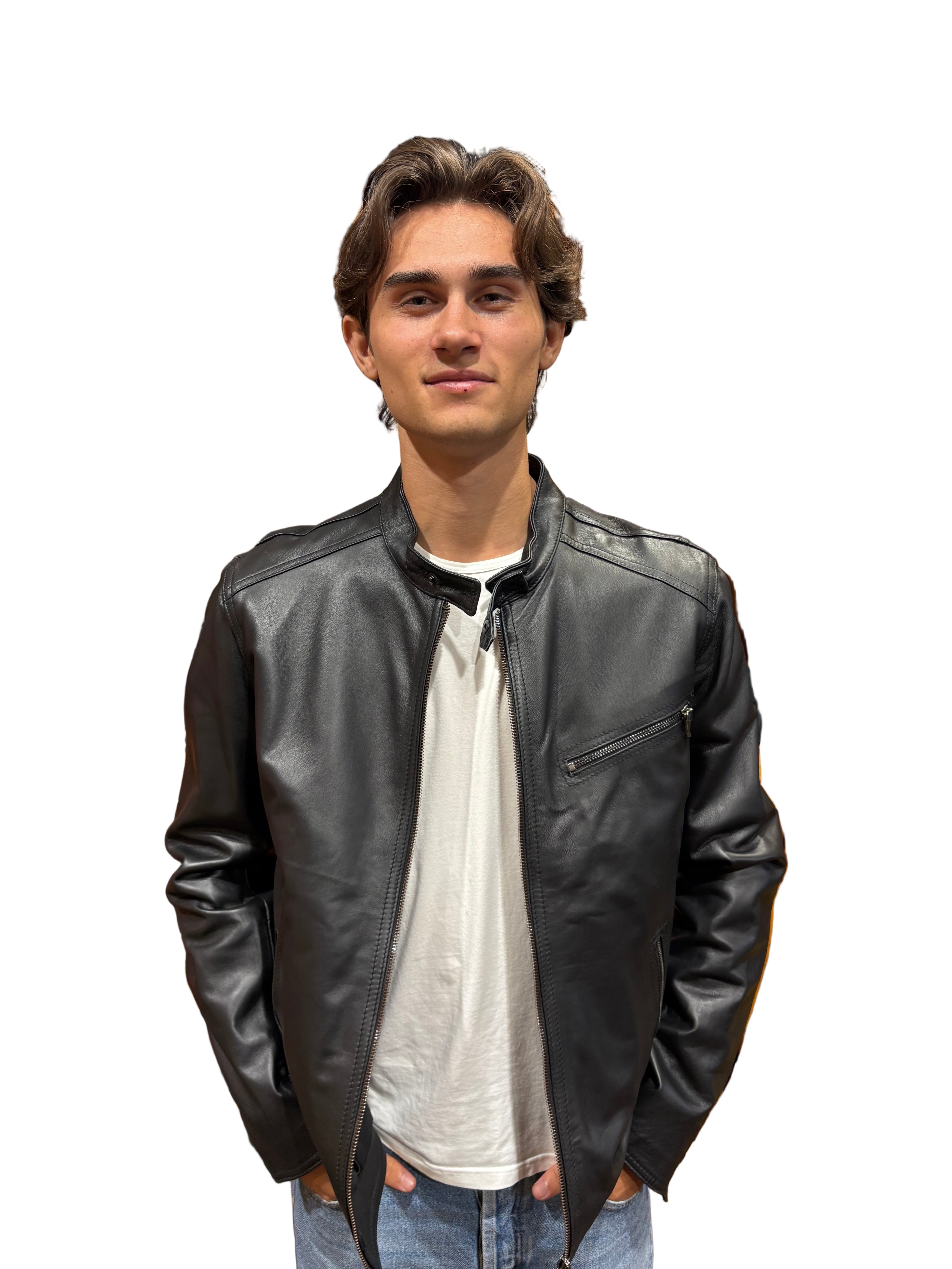 giacca in pelle uomo pelletteria allegrini monster nero