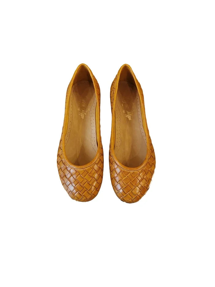 Ballerina in pelle intrecciata B940