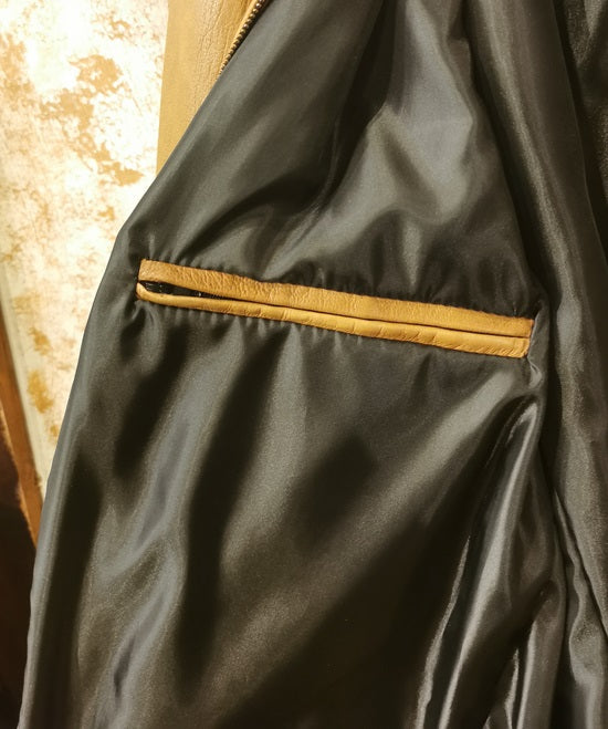 giacca in pelle con collo in pelo pelletteria allegrini bentivoglio cuoio