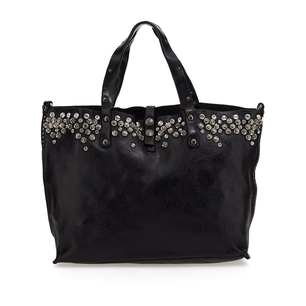 Borsa shopping Bella di Notte con manici e tracolla Campomaggi C000290ND-X0038 Nero