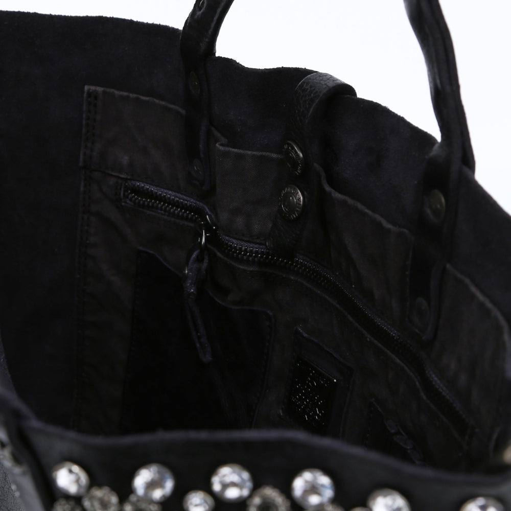 Borsa shopping Bella di Notte con manici e tracolla Campomaggi C000290ND-X0038 Nero