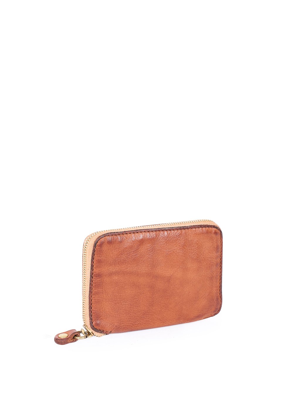 Portafoglio con zip in pelle Campomaggi C002060ND X0001 cognac