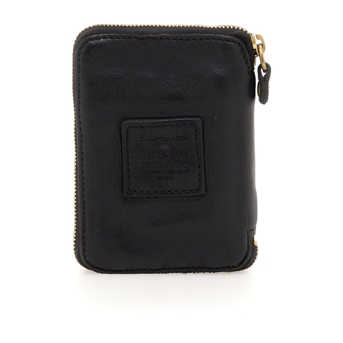 Portafoglio con zip in pelle Campomaggi C002060ND X0001 nero