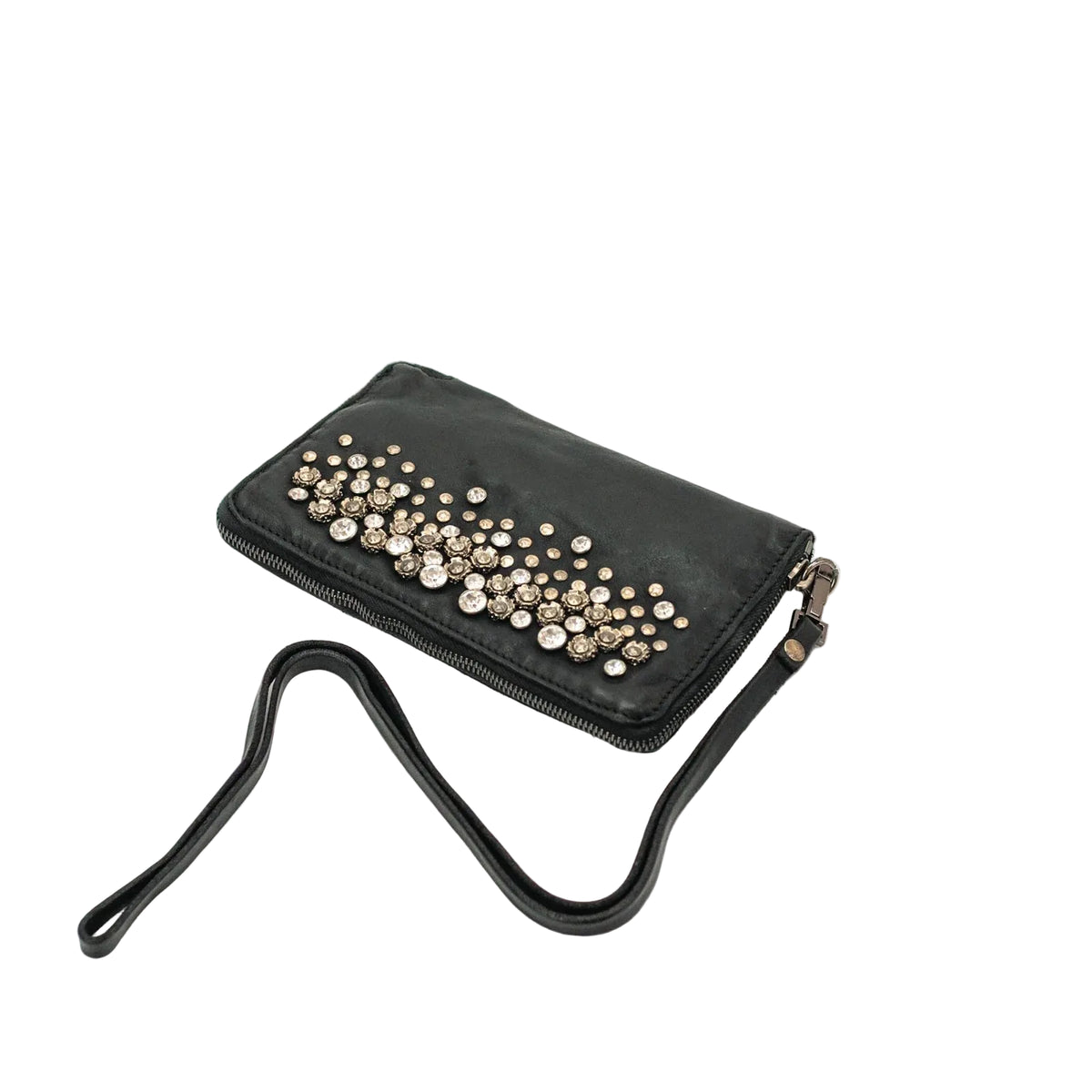 Portafoglio grande da donna con borchie Campomaggi C003570ND-X0038 Nero