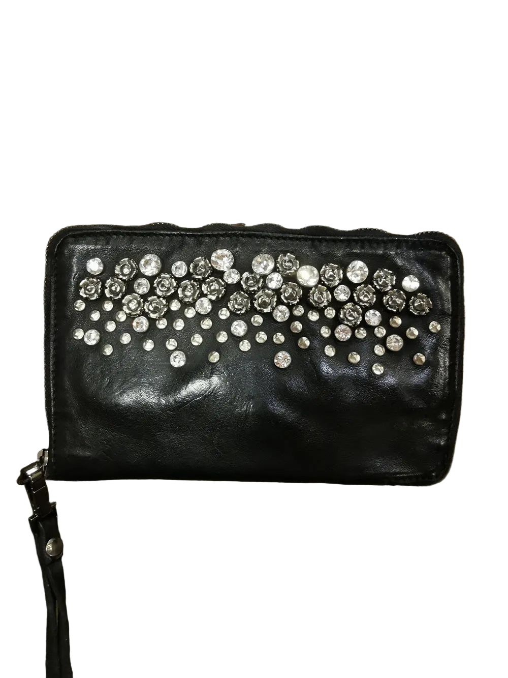 Portafoglio grande da donna con borchie Campomaggi C003570ND-X0038 Nero