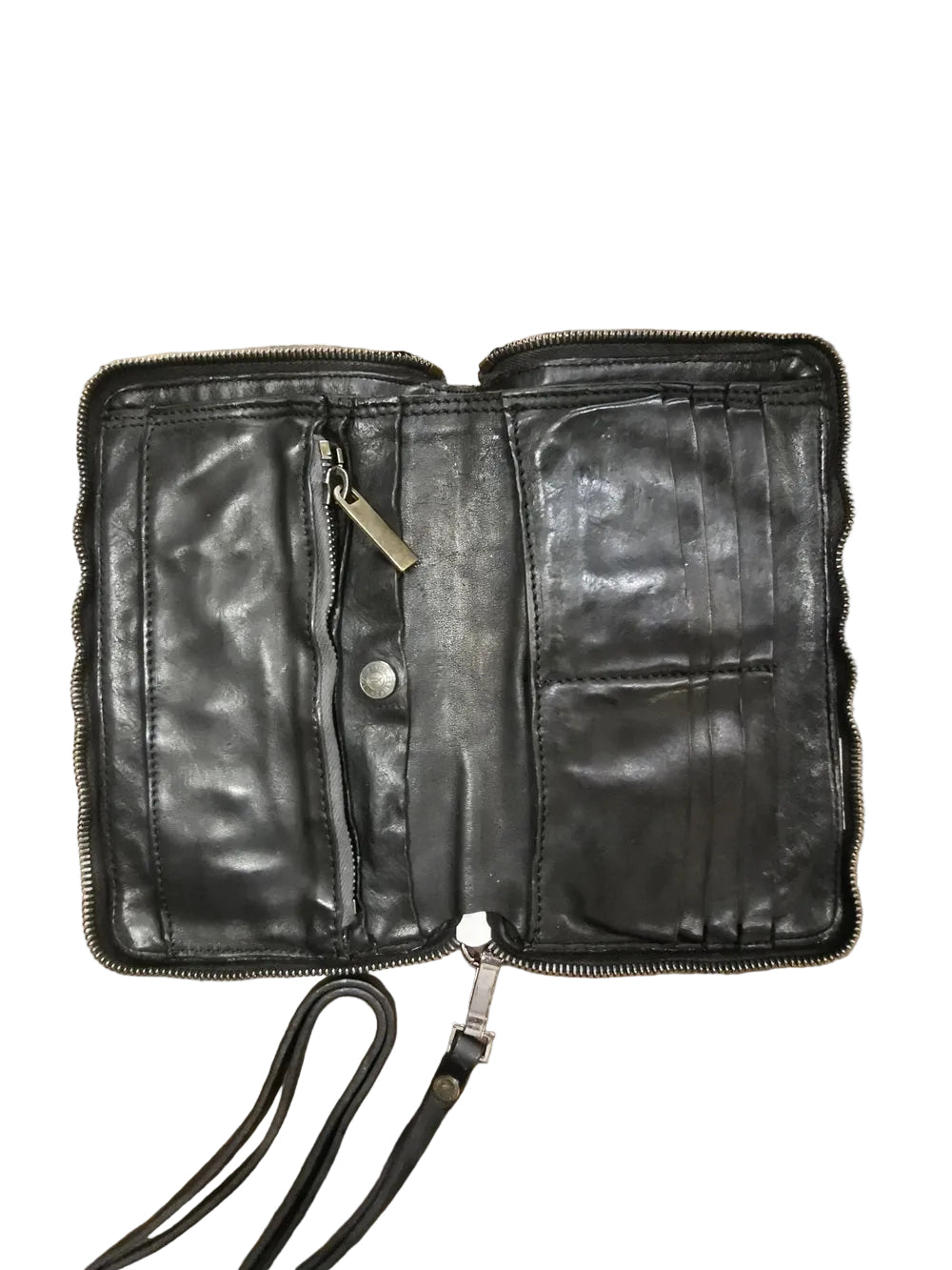 Portafoglio grande da donna con borchie Campomaggi C003570ND-X0038 Nero