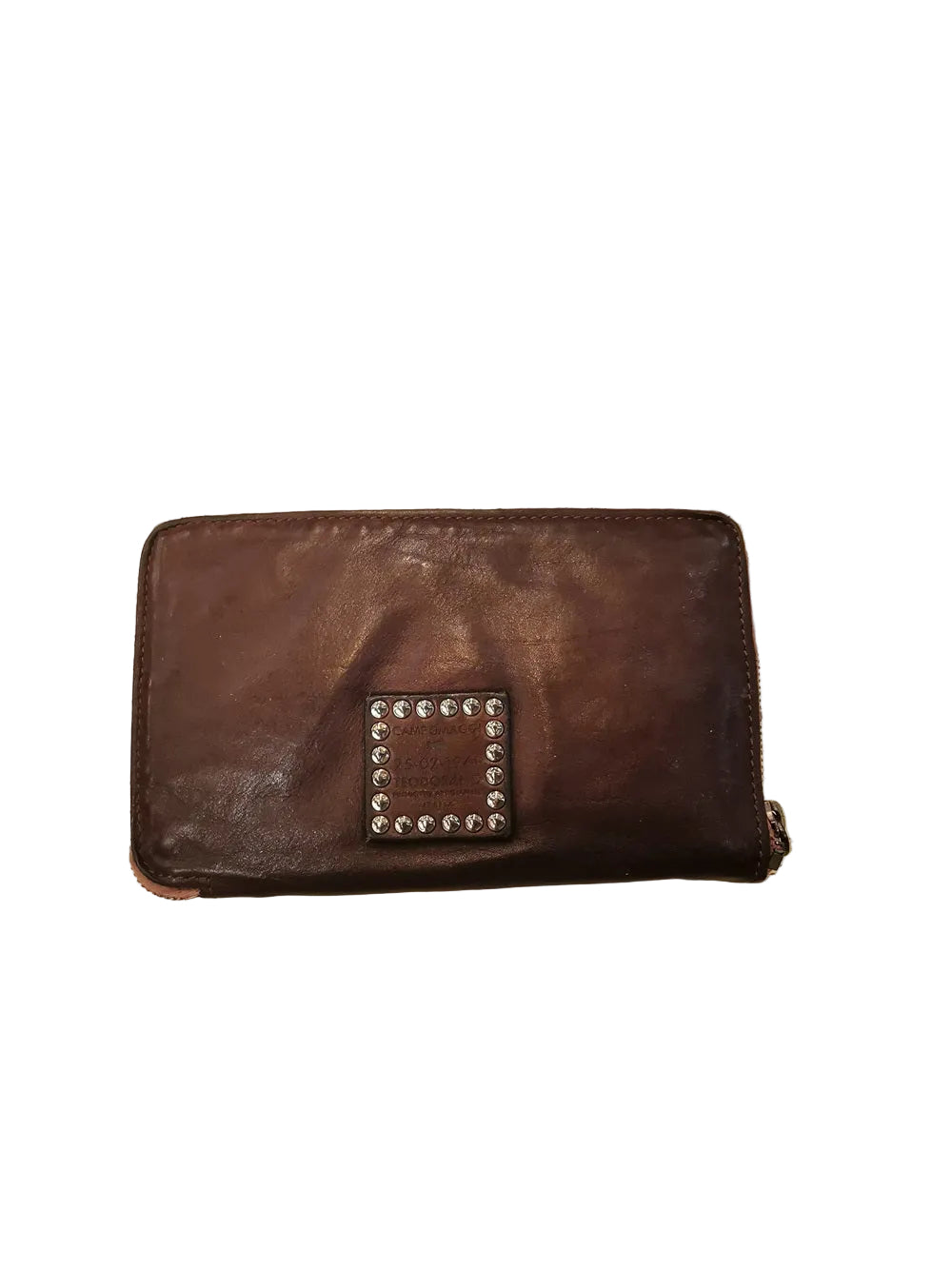 Campomaggi C003570ND-X0038 Women's Large Studded Wallet Dark Brown