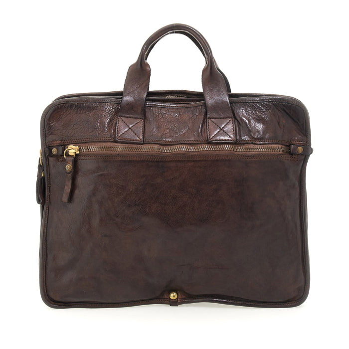 Borsa da lavoro in pelle Campomaggi C014620ND X0001 MORO