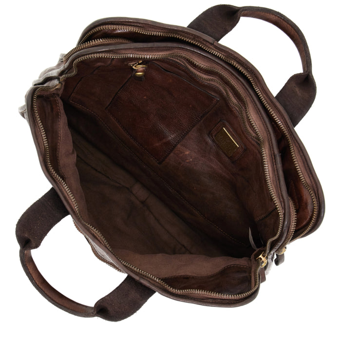 Borsa da lavoro in pelle Campomaggi C014620ND X0001 MORO